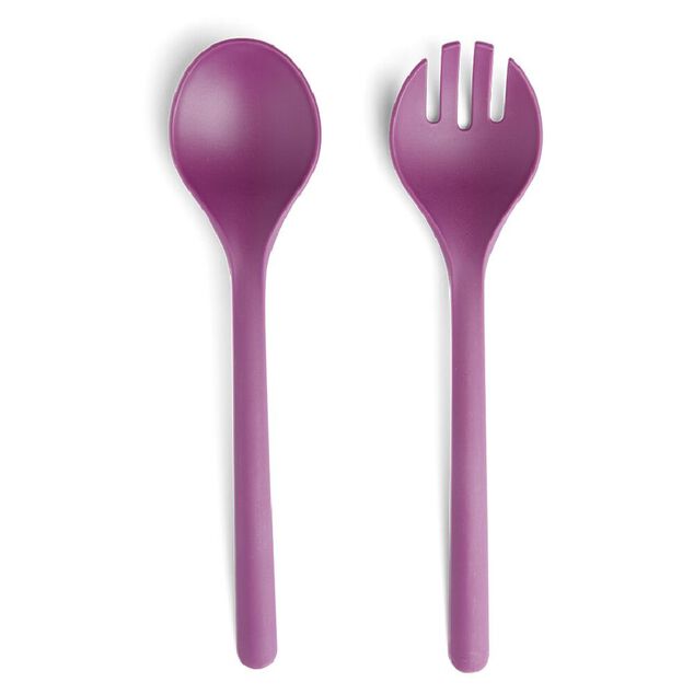 Lot de 2 couverts &agrave; salade en plastique - 3 coloris