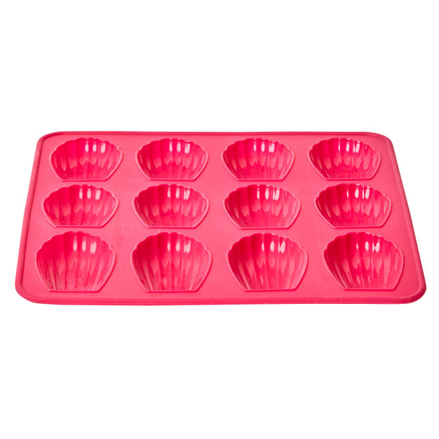 Moule 12 madeleines silicone rose