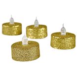 Bougie lumineuse dor&eacute;e No&euml;l x4