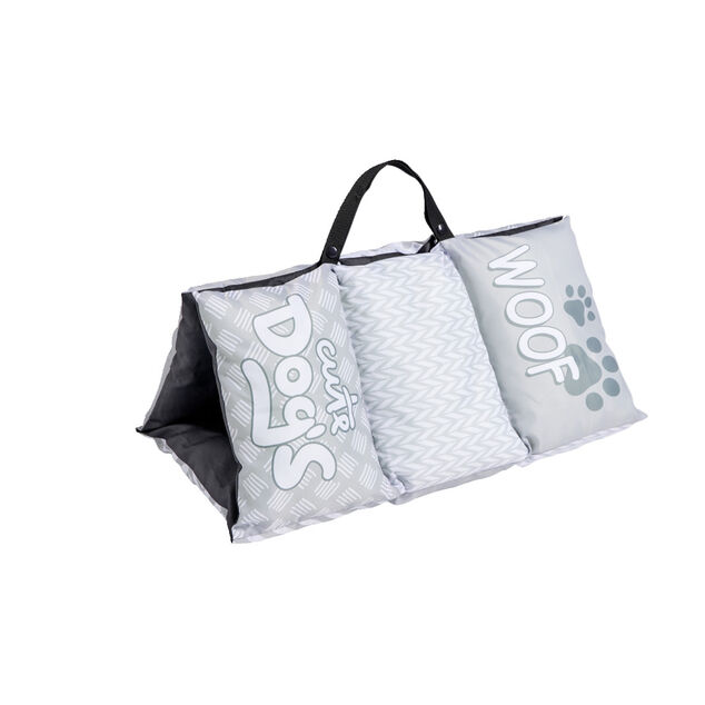 Couchage nomad chien gris et blanc 92x62xH8cm