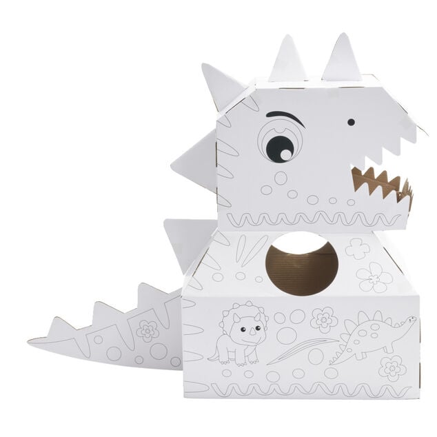 Costume en carton forme animal &agrave; colorier avec 6 feutres (2 mod&egrave;les licorne ou dinosaure)