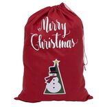 Sac cadeau hotte en feutrine rouge motif No&euml;l