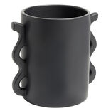 Pot en céramique noir avec multi anses 11x13xH8cm