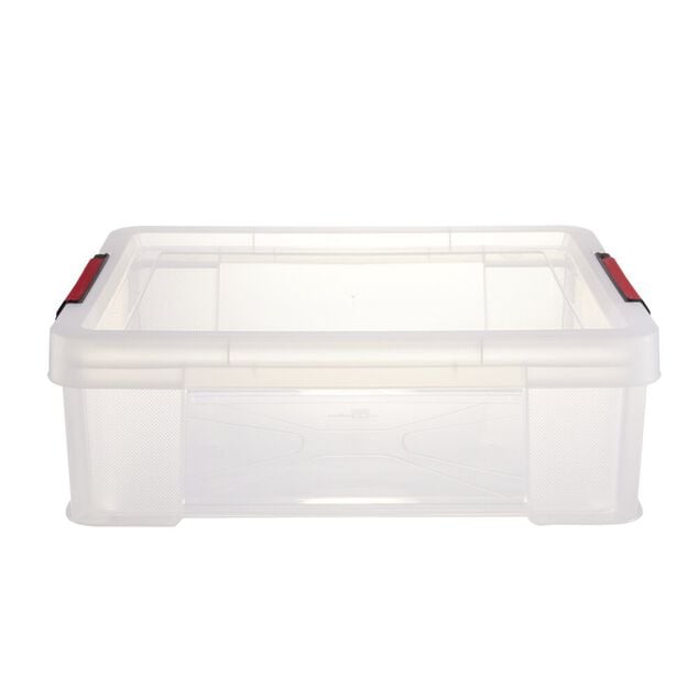 Bo&icirc;te de rangement transparent avec fermeture &agrave; clips 9L