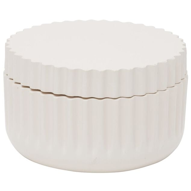 Porte-savon plastique rose effet rainur&eacute; &Oslash;7,5xH9,5cm