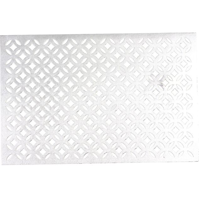 Set de table rectangulaire pvc motif ajour&eacute; gris argent&eacute;
