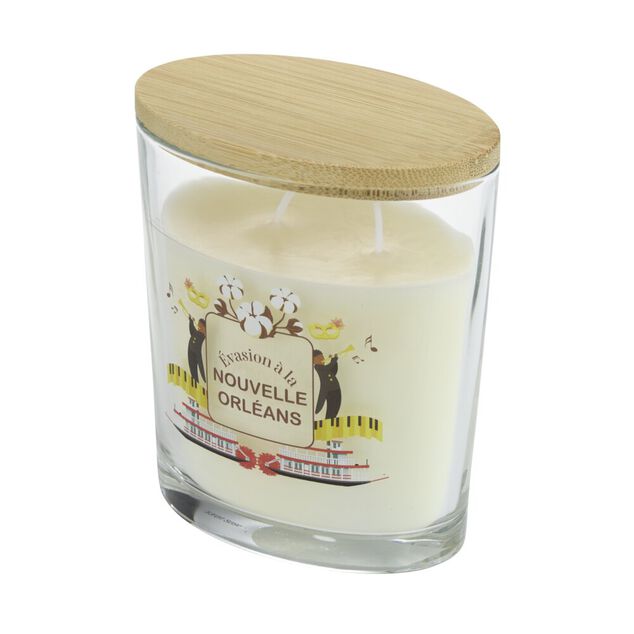 Bougie parfum&eacute;e Ambiances Devineau 2 m&egrave;ches Nouvelle Orl&eacute;ans senteur coton 30H