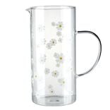 Carafe en verre 1,3L et motif paquerette H21cm