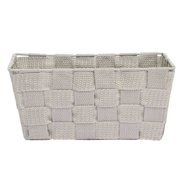 Panière de rangement tressée gris clair Taille S - 21,5x10xH14cm