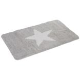 Tapis salle de bain gris motif &eacute;toile 45x75 cm