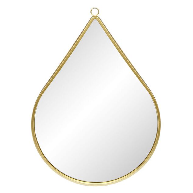 Miroir forme goutte m&eacute;tal dor&eacute;