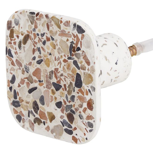 Pat&egrave;re murale carr&eacute;e motif terrazzo polyr&eacute;sine 7x7cm