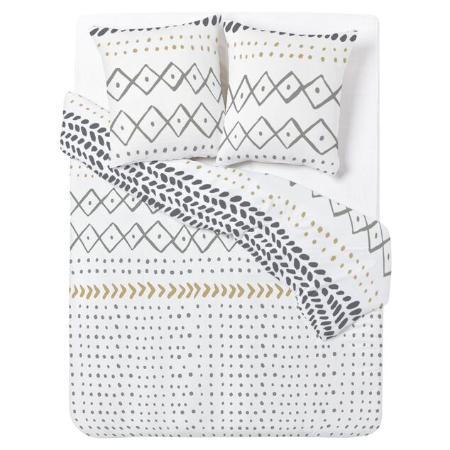 Parure 2 personnes 100% coton finition bouton 240x220cm