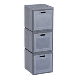 Box Cube 3 casiers pliable gris avec portes 30x30xH90cm