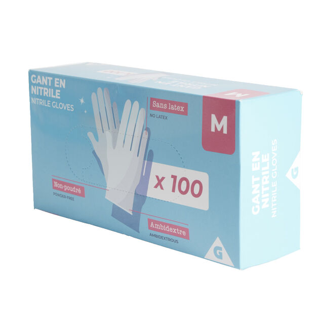 Gants en nitrile taille M bleu x100