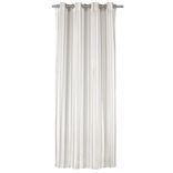 Voilage &agrave; oeillets 140x240cm polyester bayad&egrave;re rayures blanc et beige