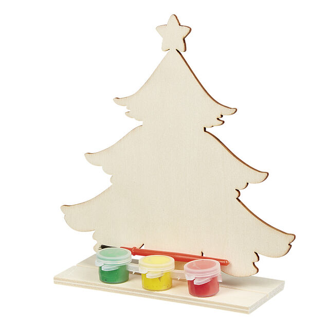 Sapin &agrave; decorer en bois avec peinture