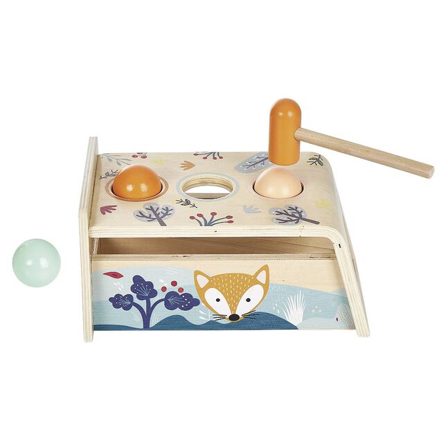 Xylophone avec jeu &agrave; marteler 2 en 1 en bois