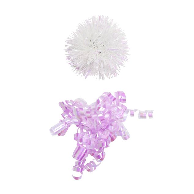 Noeud cadeau avec pompons et frisettes H15cm (5 mod&egrave;les)