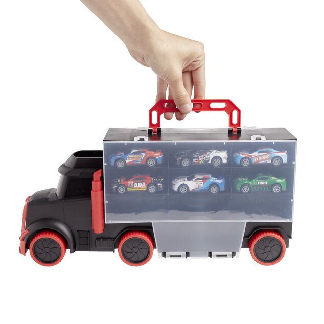 Camion de transport avec 6 voitures