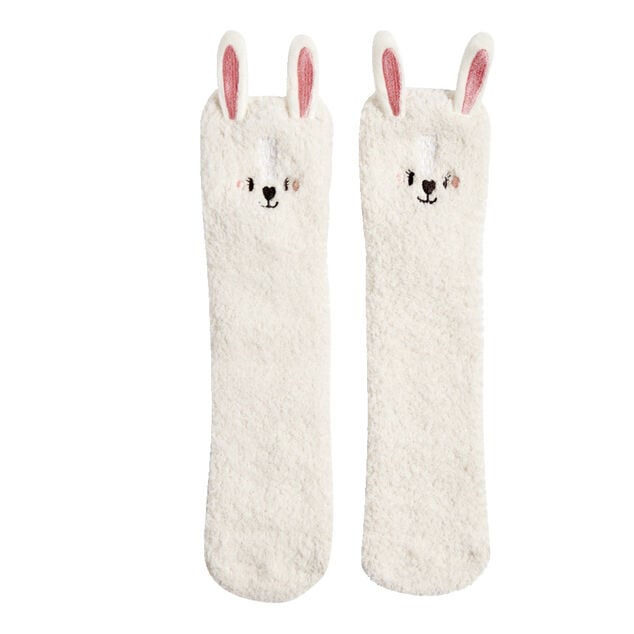 Chaussettes lapin mixte beige et rose TU