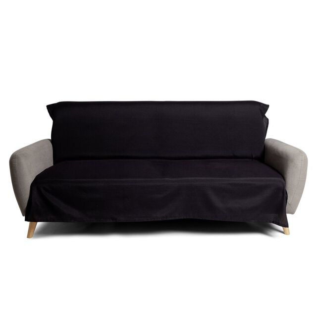 Jet&eacute; de canap&eacute; 170x250cm polycoton noir