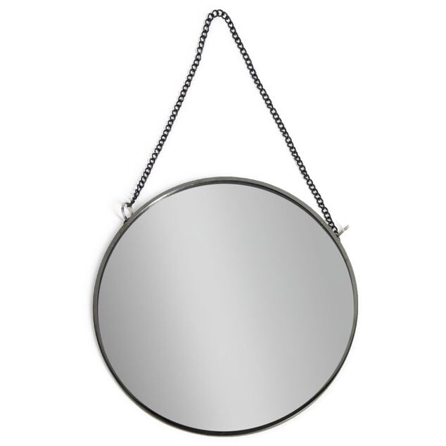 Miroir à suspendre rond avec contour métal (3 modèles)
