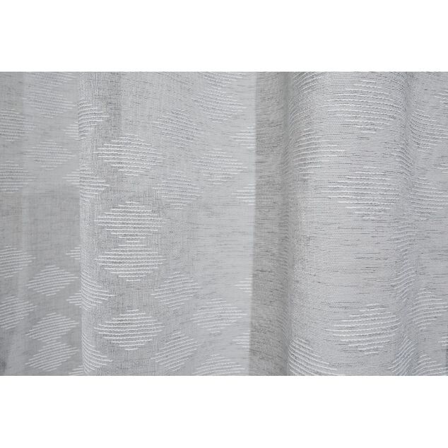 Voilage &agrave; oeillets jacquard losange gris