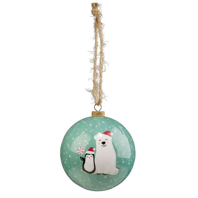 Boule de No&euml;l papier design Tradition &Oslash;8cm