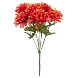 Piquet chrysanth&egrave;me H44 cm orange - Fleur artificielle 9 t&ecirc;tes