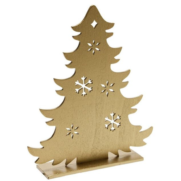 D&eacute;coration &agrave; poser sapin plat en bois (4 mod&egrave;les)