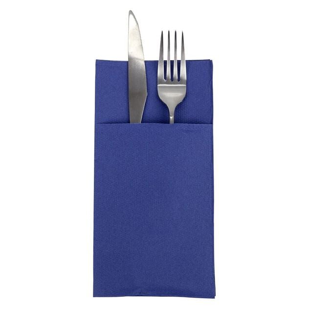 Serviette range couverts 40cm bleu nuit x20