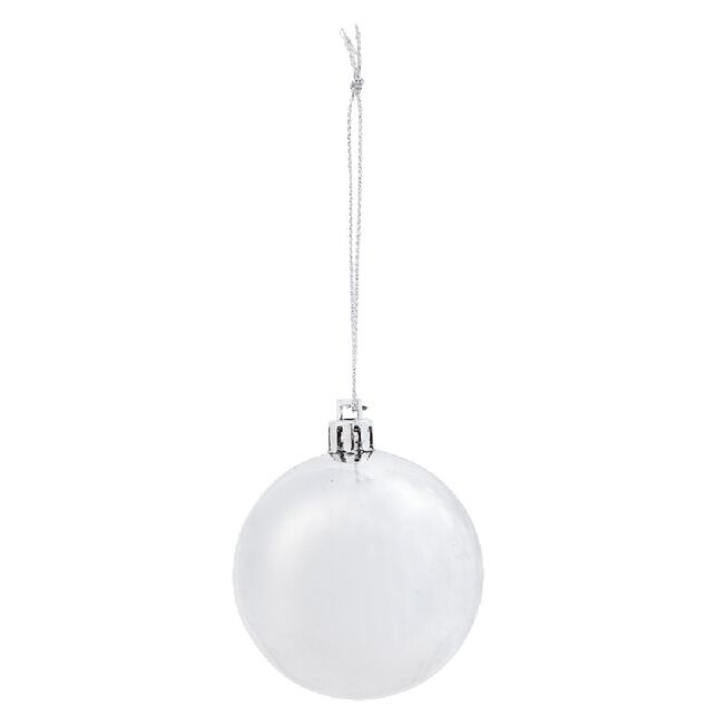 Boule de No&euml;l argent&eacute;e brillante et mate x10