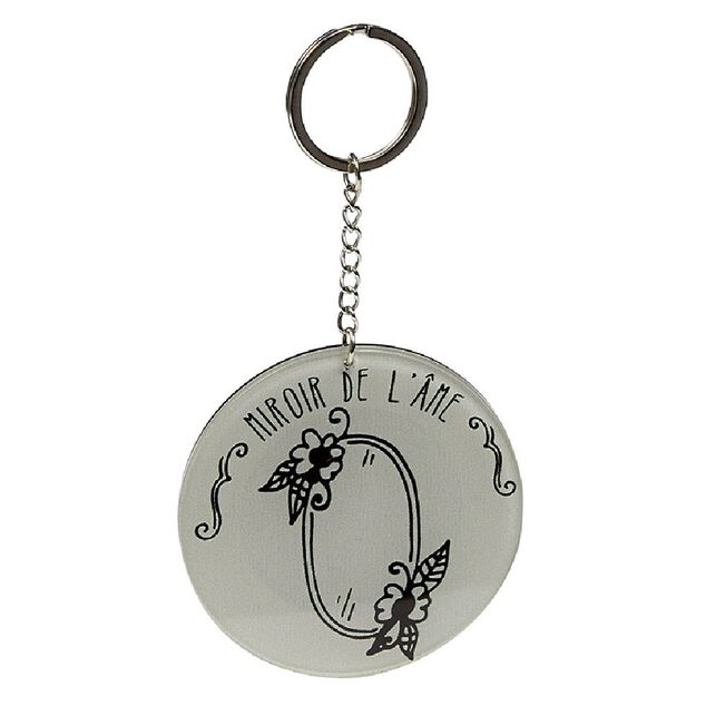 Porte clé miroir avec inscription message