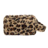 Trousse de toilette tissu peluche léopard 21x12xH13cm