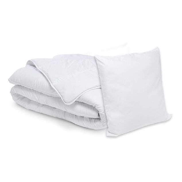 Pack couette temp&eacute;r&eacute;e 140x200cm et oreiller moelleux 60x60cm