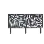 Bordure de jardin m&eacute;tal design feuillage ajour&eacute; noir 50xH20 cm