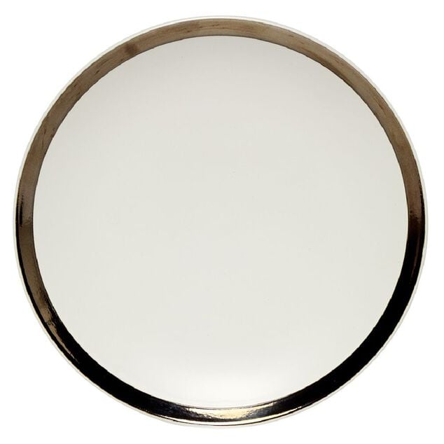 Assiette plate fa&iuml;ence bord liser&eacute; dor&eacute; &Oslash;27cm (2 mod&egrave;les)