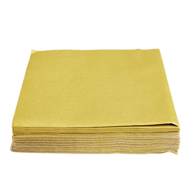 Lot de serviettes intiss&eacute;es dor&eacute;es 20x20cm