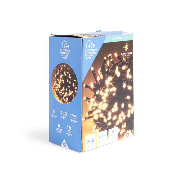 Guirlande lumineuse extérieur 240LED blanc chaud 17,9m