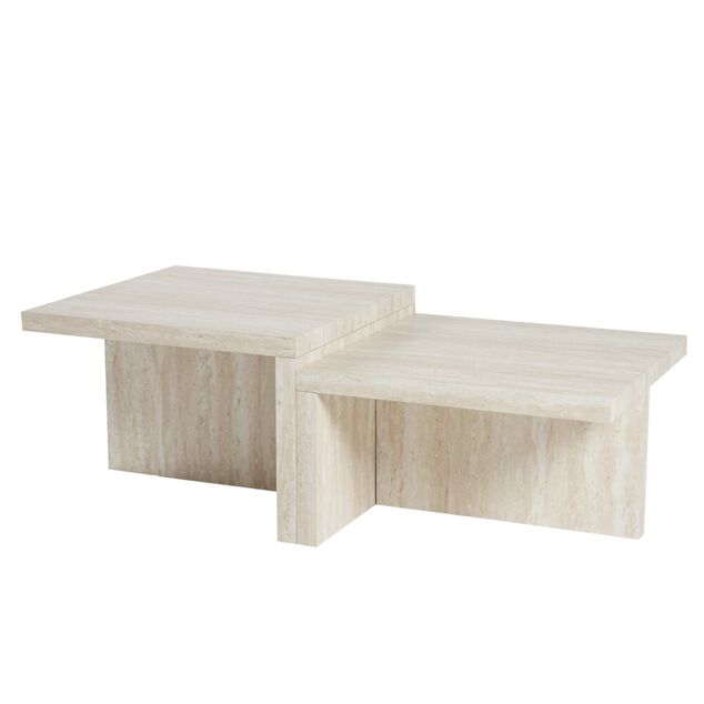 Table basse Terra bois blanchi 120x60xH28cm