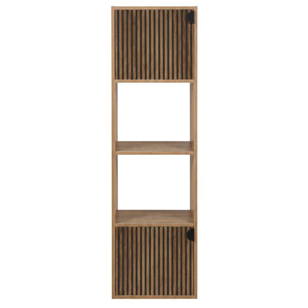 Colonne Adam 4 cases dont 2 portes bois marron 30x29,5xH120cm
