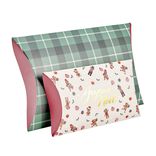 Bo&icirc;te cadeau berlingot x2 fantasia Joyeux No&euml;l 12,5x21cm et tartan 18,5x29cm