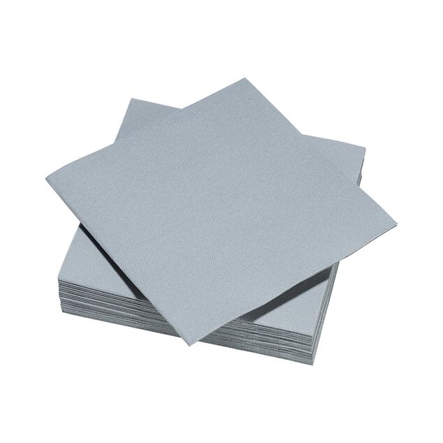 Serviette carr&eacute;e gris clair 2 plis en papier x40
