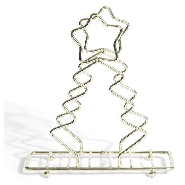 Porte-serviette forme sapin métal doré