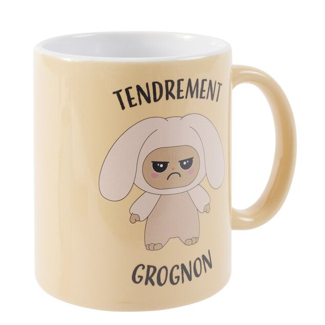 Mug c&eacute;ramique 30cl motif Gromimis Tendrement Grognon &Oslash;8xH9cm