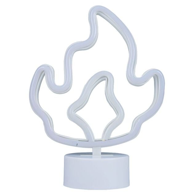 N&eacute;on LED &agrave; poser forme flamme 17x23,5cm