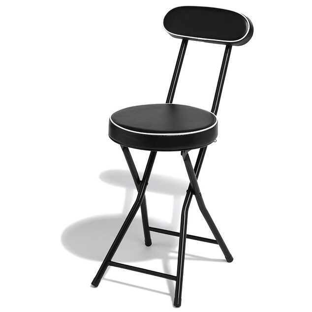 Chaise pliante Tony Noire &Oslash;30 x H.74 cm