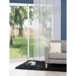 Voilage &agrave; oeillets blanc imprim&eacute; carreau de ciment 140x240 cm