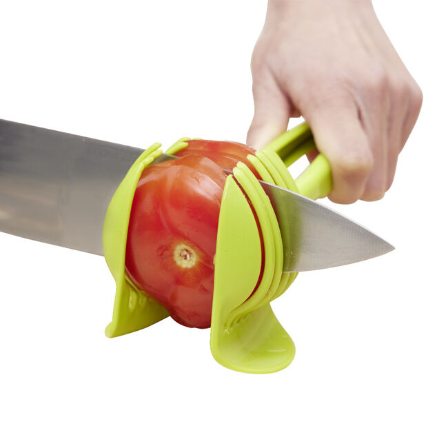 Pince découpe légumes plastique vert L18,5cm